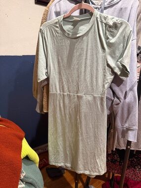 Melrose and Market Sage Green Short Sleeve T-Shirt Dress